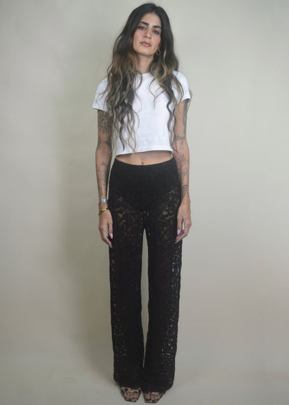 The Lace Pant Black