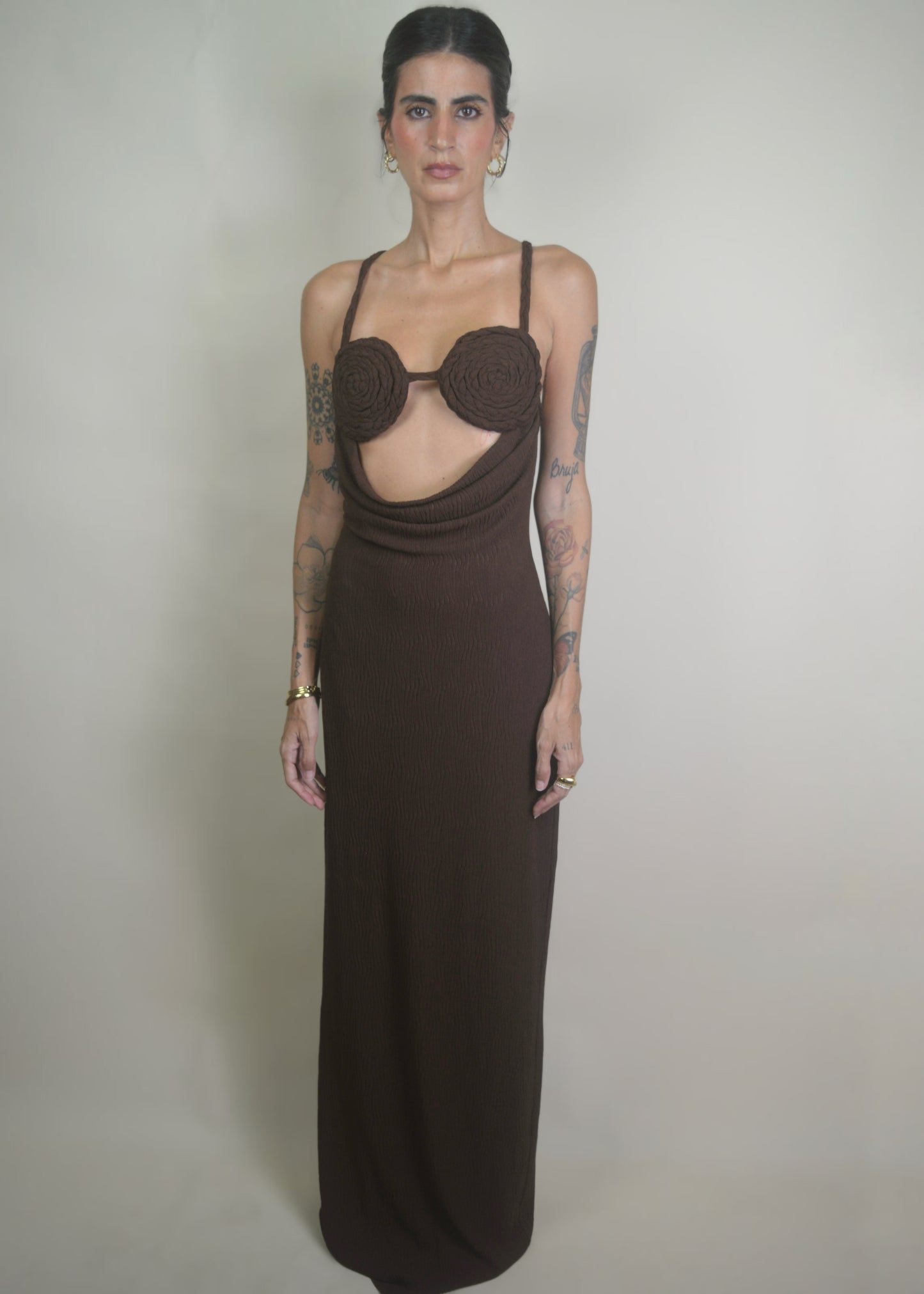 Coco Drape Brown Dress
