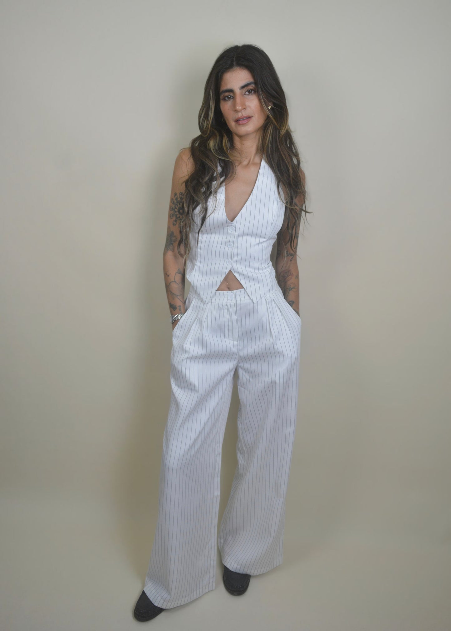 Striped White Set