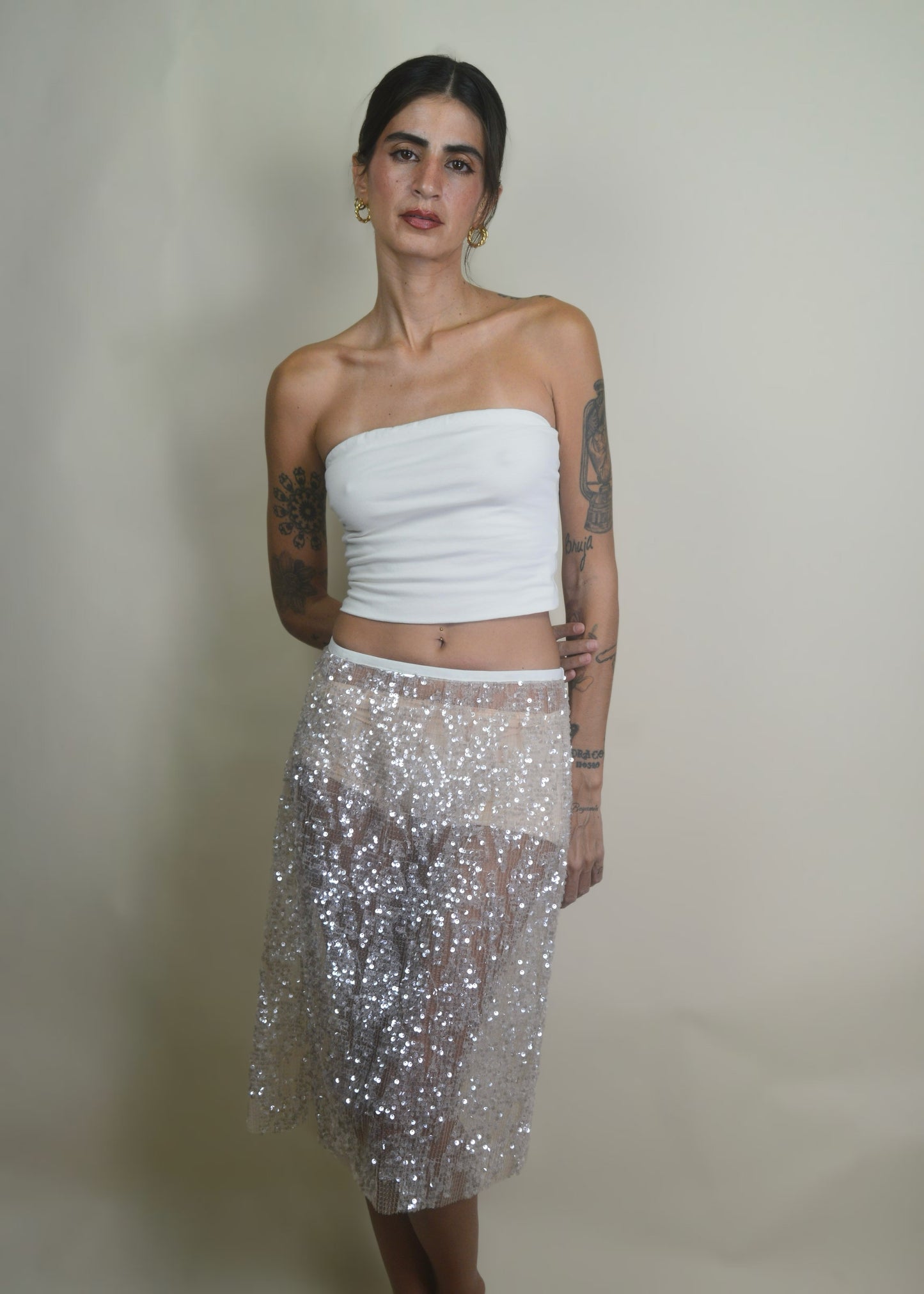 Sparkling Sequin Midi Skirt
