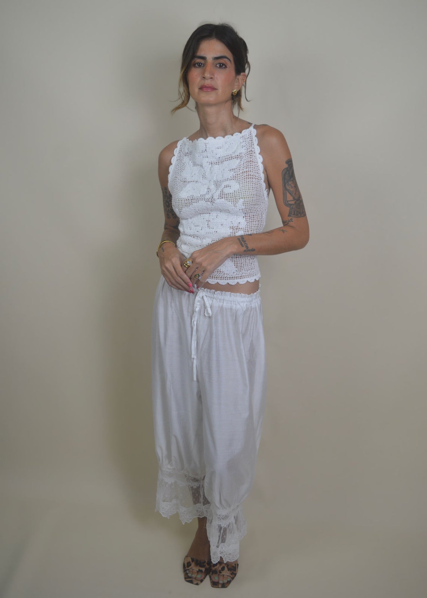 Breezy Lace Trim Beach Pants