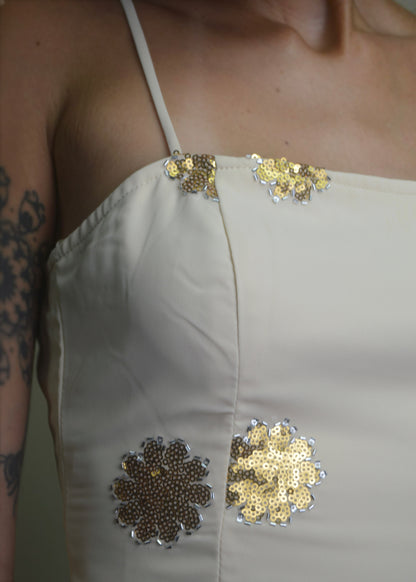 Golden Bloom Sequin Cami Top