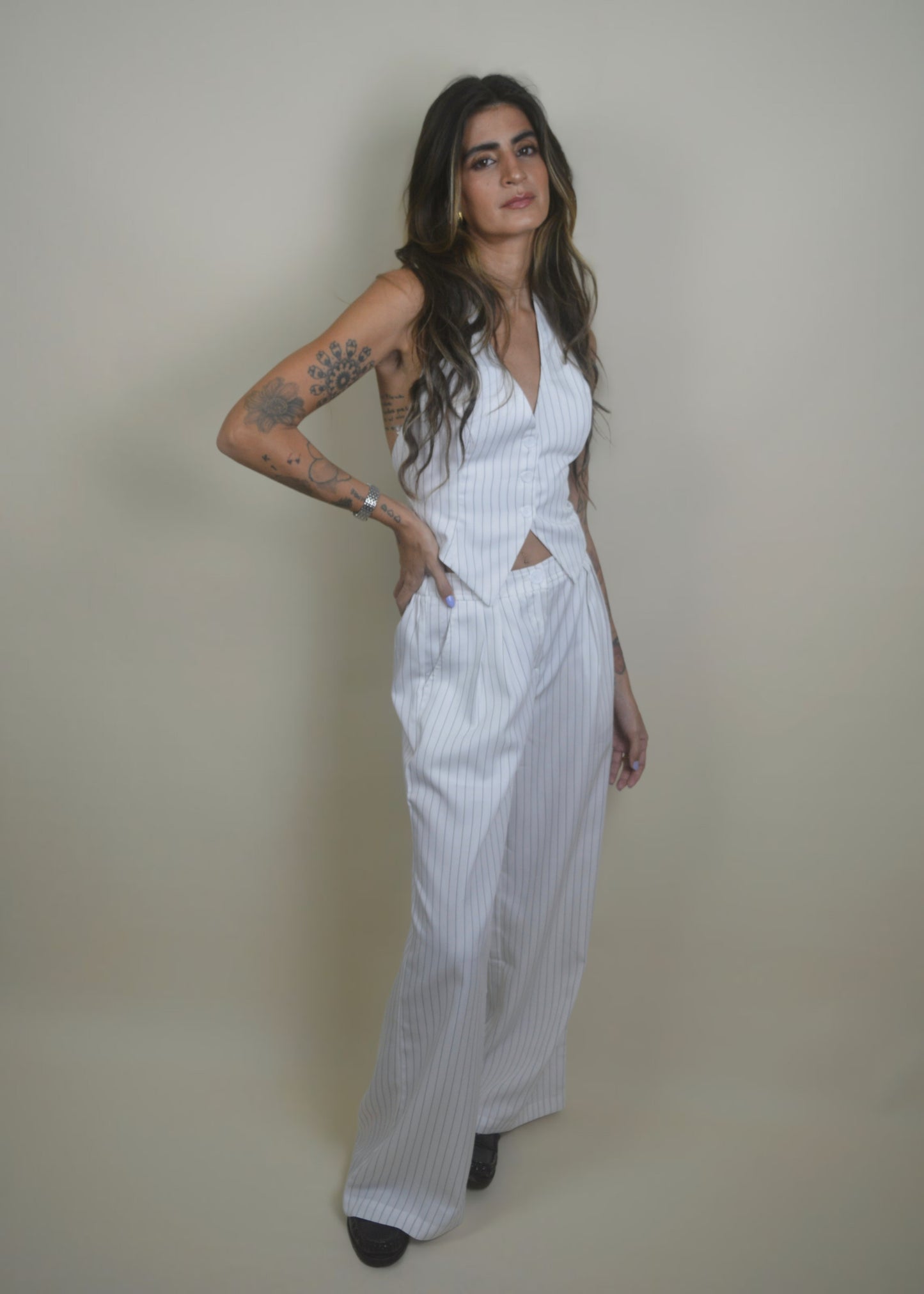Striped White Set