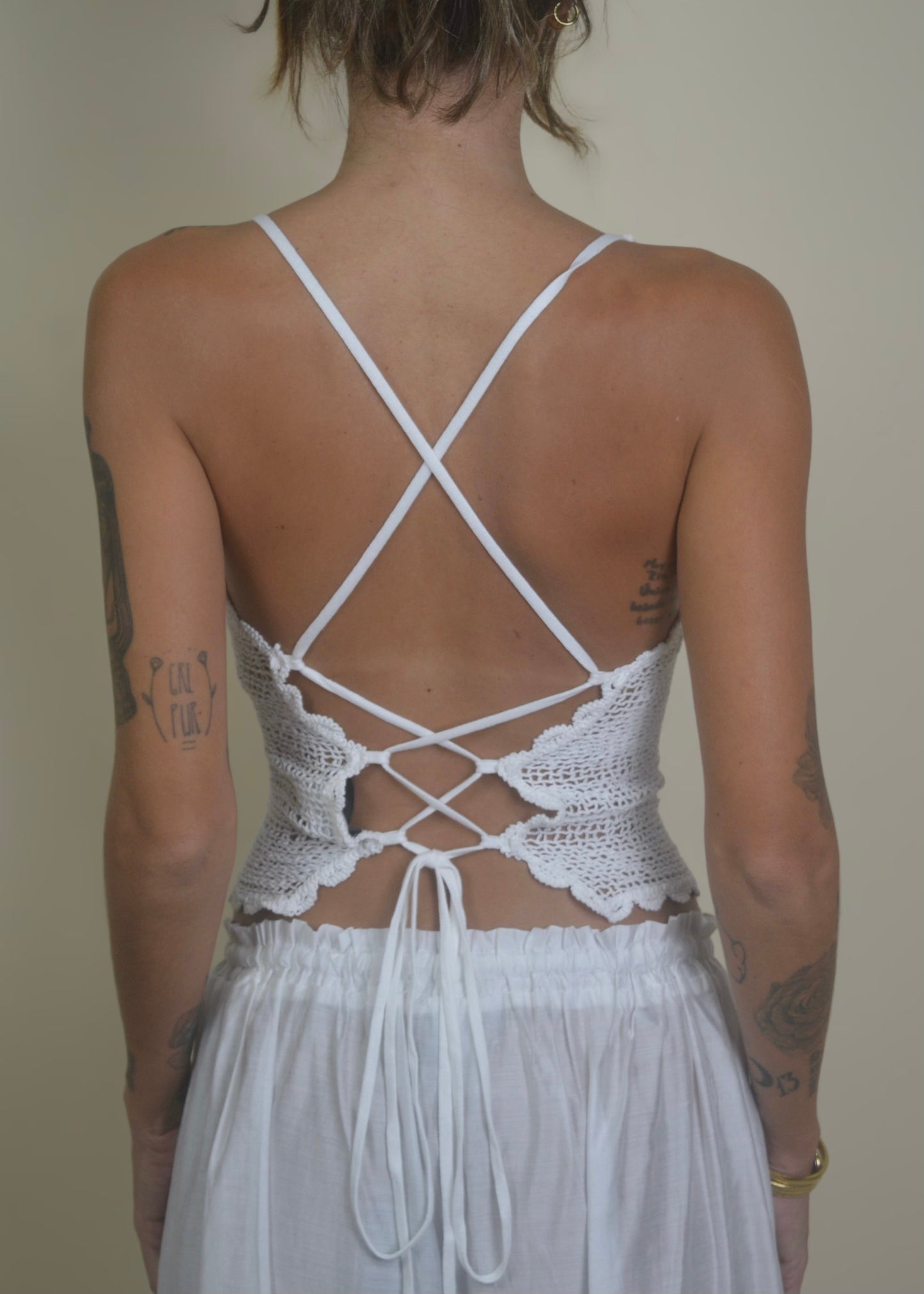 Flower Backless Crochet Cross‑Back Top RESTOCKED