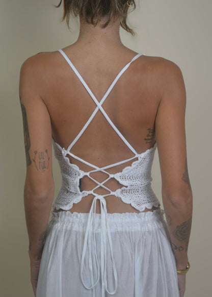 Flower Backless Crochet Cross‑Back Top RESTOCKED