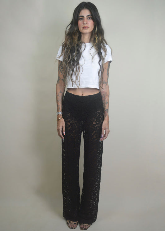 The Lace Pant Black