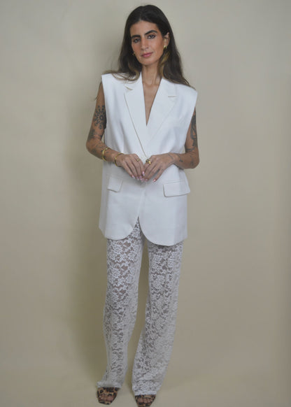 The Lace Pant White