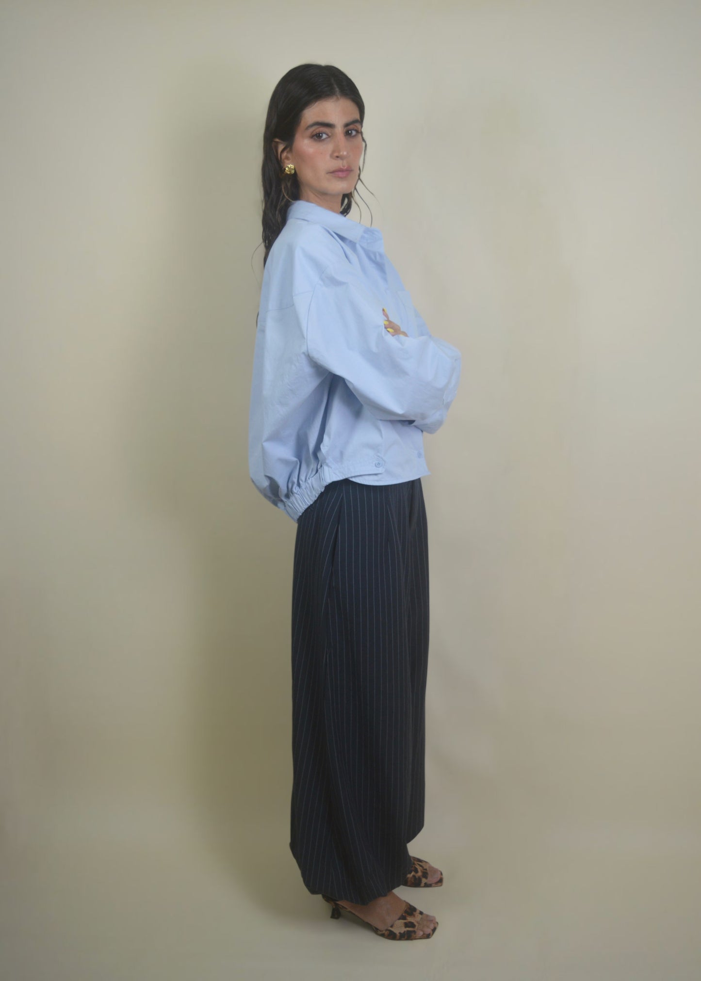 Pinstripe Balloon Pants