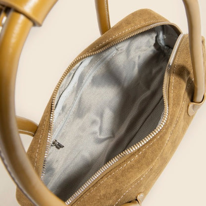 Faux Suede Mini Baguette Bag