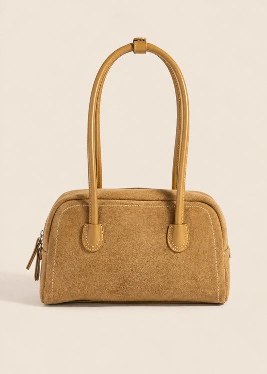 Faux Suede Mini Baguette Bag